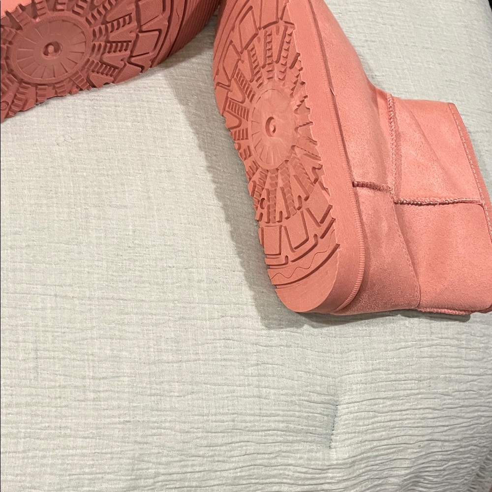 Women's Cozy Suede Winter Boots - Pink - Picture 6 of 10